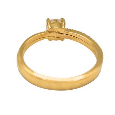 Solitaire Diamant de synthèse Or 18k