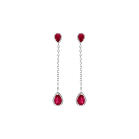 Boucles d'oreilles argent rhodié pendante gouttes oxydes de couleurs - bijouterie haillot la seyne sur mer