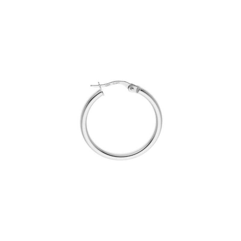 Créoles lisse Or blanc 18k - bijouterie haillot la seyne sur mer