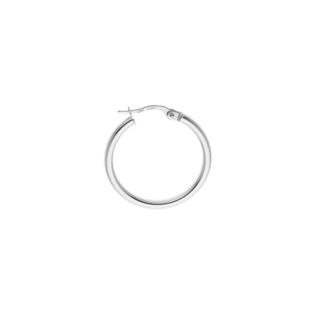 Créoles lisse Or blanc 18k - bijouterie haillot la seyne sur mer