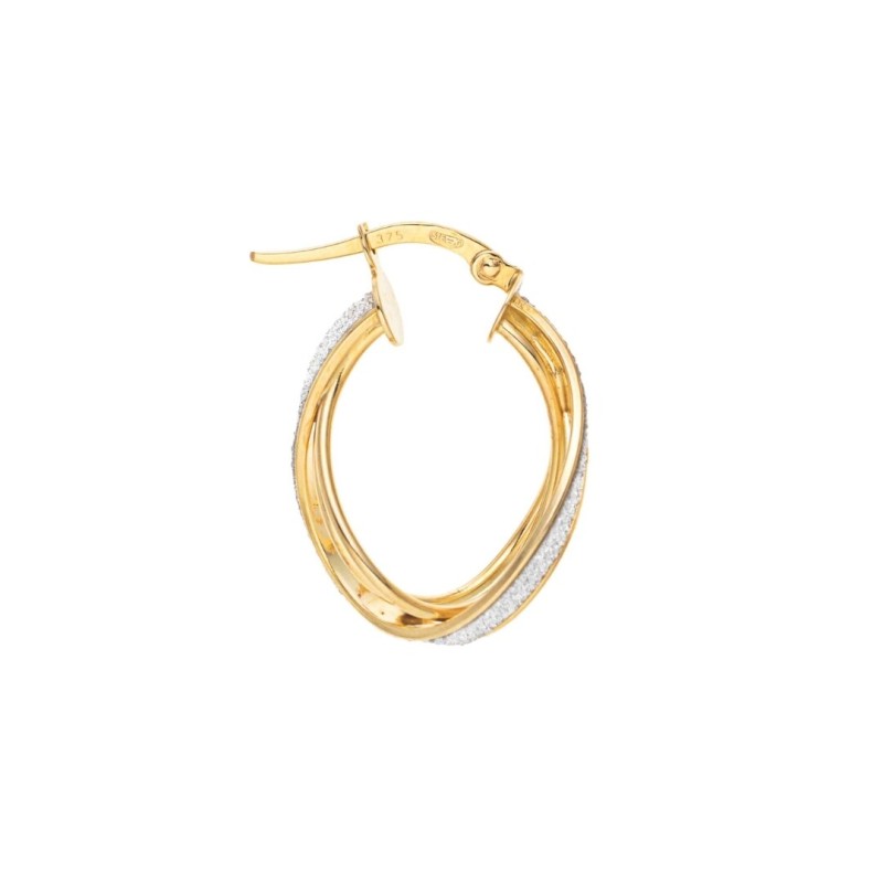 Créoles en or jaune 18k avec liseré - bijouterie haillot la seyne sur mer