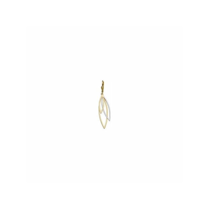 Boucles d'oreilles pendantes en or jaune et or blanc - bijouterie haillot la seyne sur mer