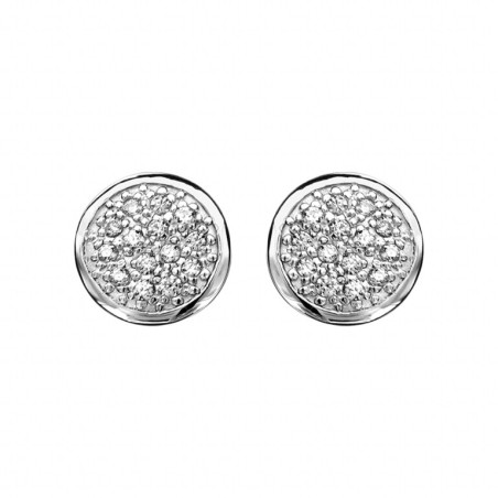 Boucles d'oreilles tige argent rhodié clou oxydes blancs sertis - bijouterie haillot la seyne sur mer