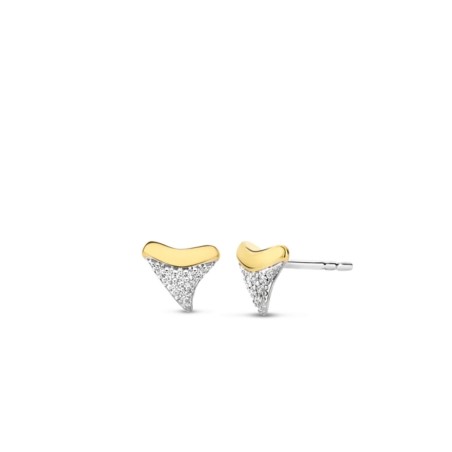 Boucles d'oreilles Ti sento dents de requin oxydes et plaqué or - bijouterie haillot la seyne sur mer