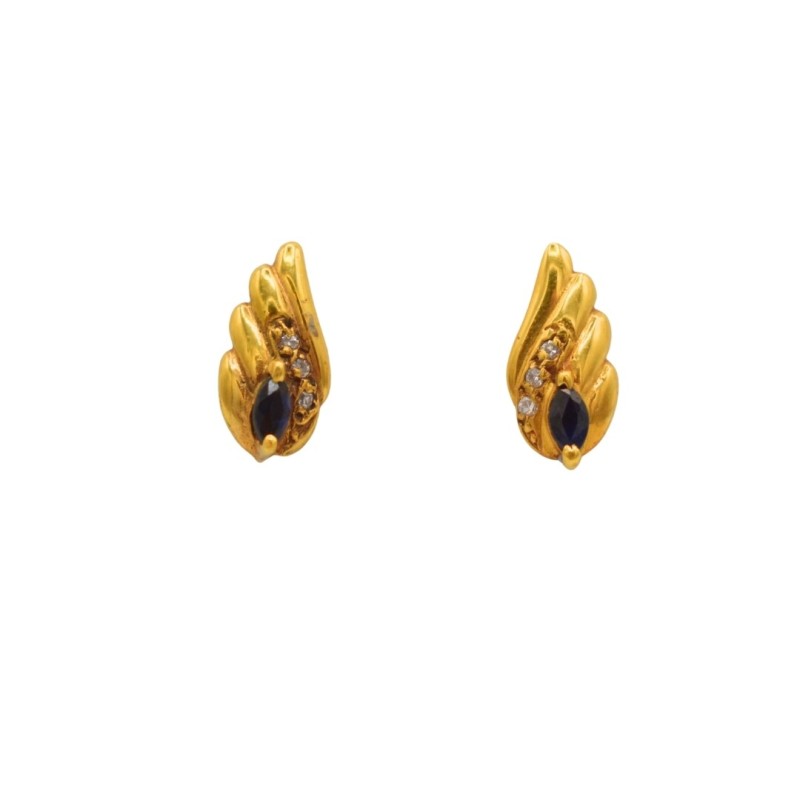 Boucles Saphir Ailes Or 18k - bijouterie haillot la seyne sur mer