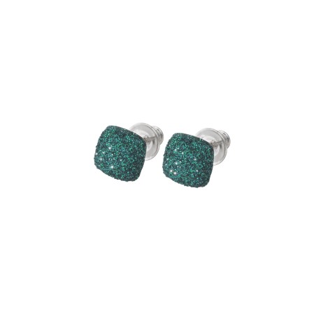 Boucles d'oreilles PESAVENTO Colore argent Rhodié Vert forêt noir - bijouterie haillot la seyne sur mer