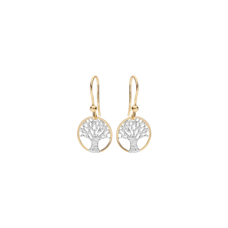 Boucles d'oreilles arbre de vie en argent doré - bijouterie haillot la seyne sur mer
