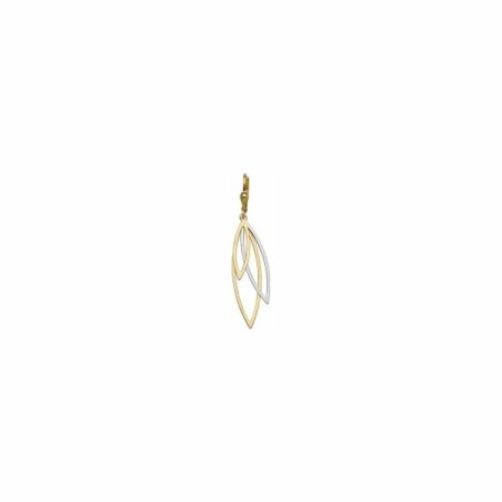 Boucles d'oreilles pendantes en or jaune et or blanc - bijouterie haillot la seyne sur mer