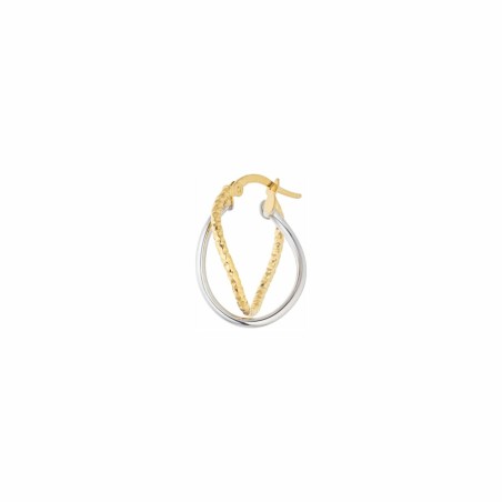 Créoles en or jaune et or blanc - bijouterie haillot la seyne sur mer