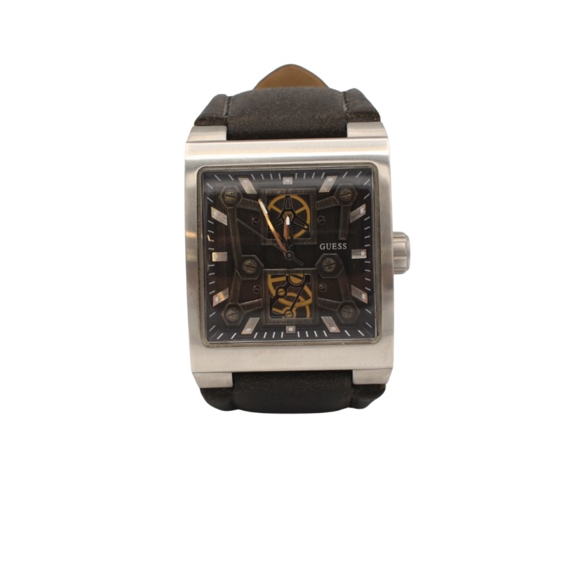 Guess homme carré cuir noir - Bijouterie Haillot La Seyne Sur Mer 83