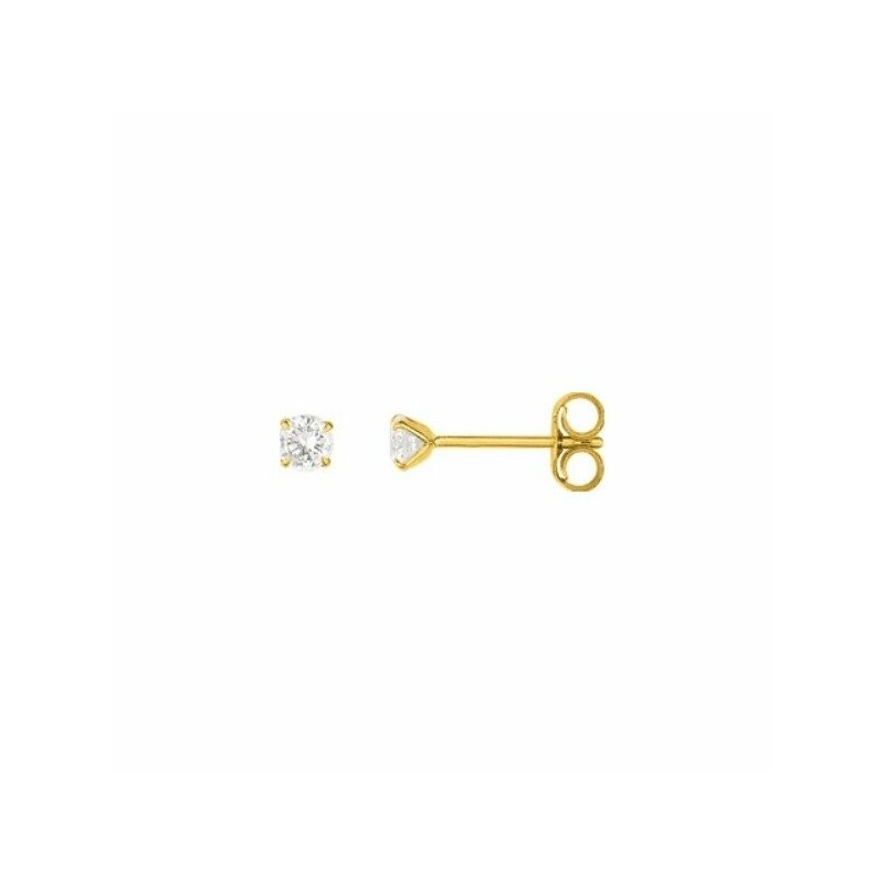 Boucles d'oreilles en or jaune et oxyde de zirconium - bijouterie haillot la seyne sur mer