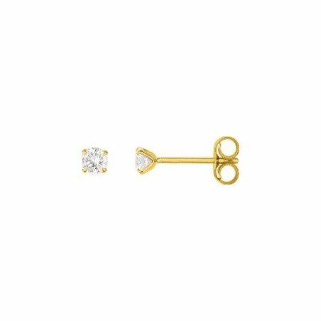Boucles d'oreilles en or jaune et oxyde de zirconium - bijouterie haillot la seyne sur mer