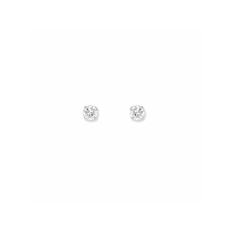 Boucles d'oreilles en or blanc et oxyde de zirconium - bijouterie haillot la seyne sur mer