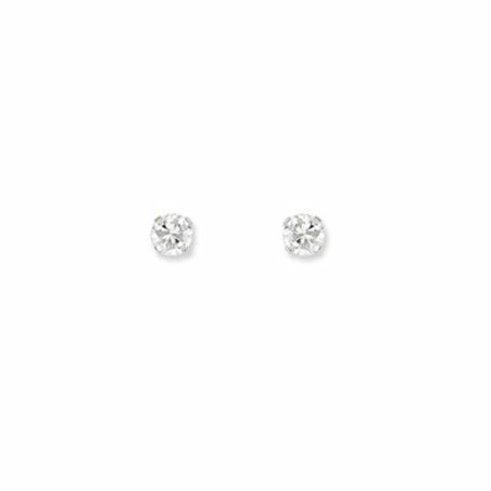 Boucles d'oreilles en or blanc et oxyde de zirconium - bijouterie haillot la seyne sur mer