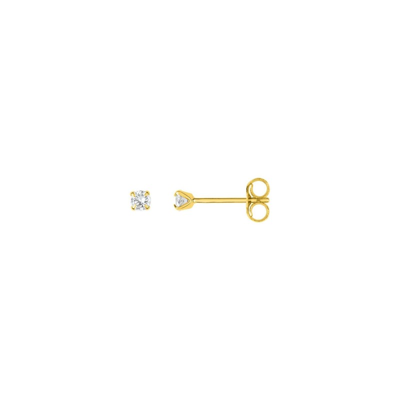 Boucles d'oreilles en or jaune et oxyde de zirconium - bijouterie haillot la seyne sur mer