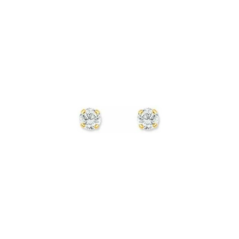 Boucles d'oreilles en or jaune et oxyde de zirconium - bijouterie haillot la seyne sur mer