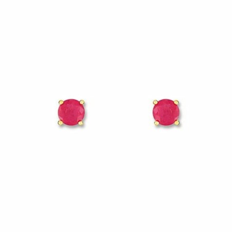 Boucles d'oreilles en or jaune et rubis - bijouterie haillot la seyne sur mer