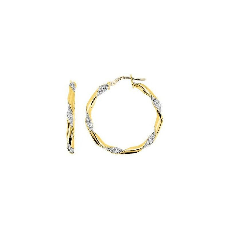 Boucles d'oreilles créoles en or bicolore  - bijouterie haillot la seyne sur mer