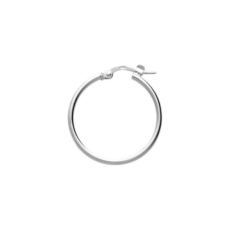 Boucles d'oreilles créoles en argent rhodié, diamètre 20mm - bijouterie haillot la seyne sur mer