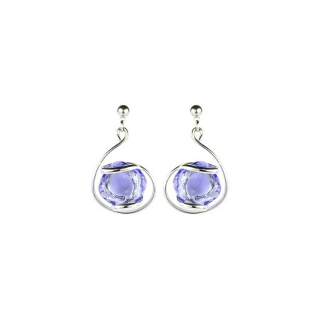 Boucles d'oreilles Andréa Marazzini Riflessi en métal rhodié et cristaux précieux - bijouterie haillot la seyne sur mer