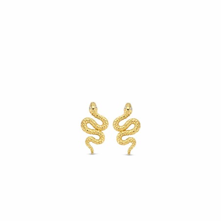 Boucles d'oreilles Ti Sento en argent rhodié doré, motif serpent - bijouterie haillot la seyne sur mer