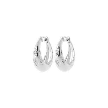 Boucles d'oreilles créoles en argent rhodié - bijouterie haillot la seyne sur mer