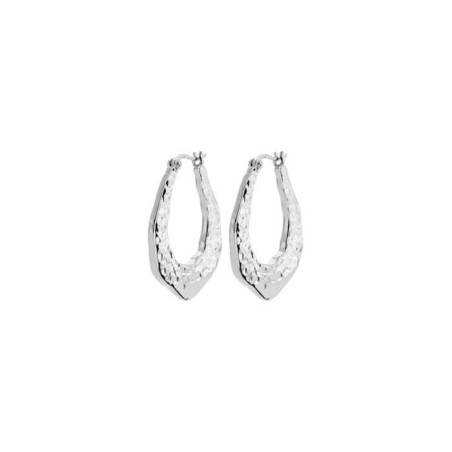 Boucles d'oreilles créoles en argent rhodié - bijouterie haillot la seyne sur mer
