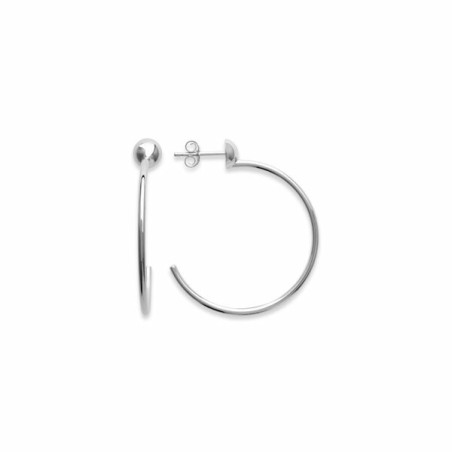 Boucles d'oreilles créoles en argent rhodié - bijouterie haillot la seyne sur mer