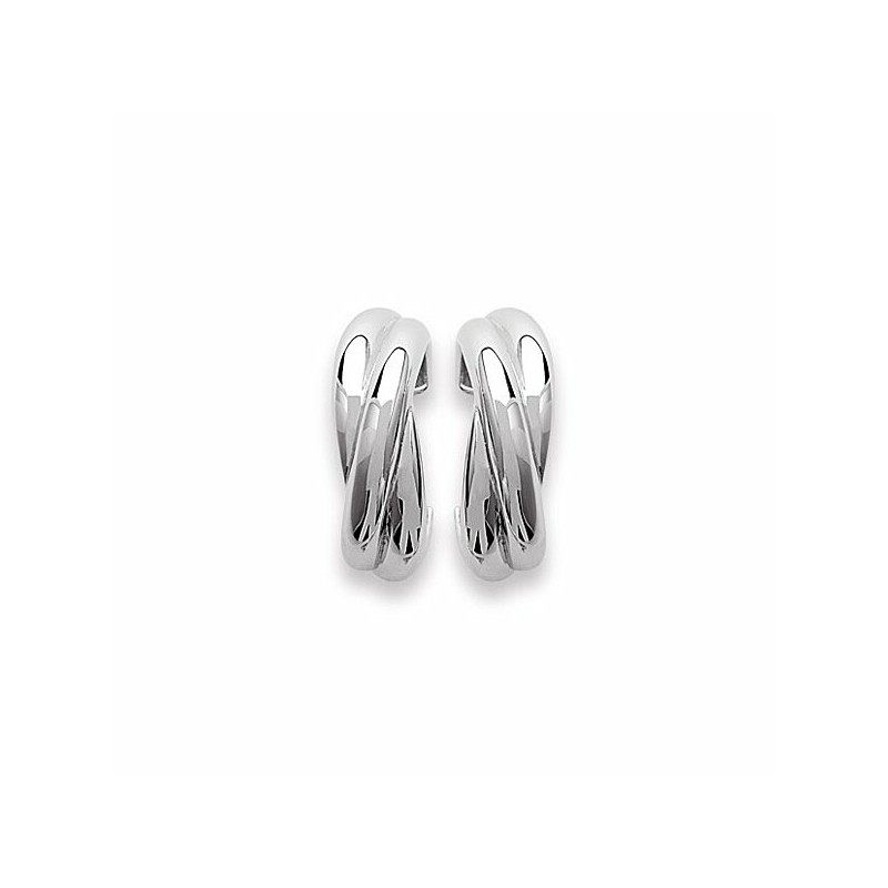 Boucles d'oreilles créoles en argent rhodié - bijouterie haillot la seyne sur mer