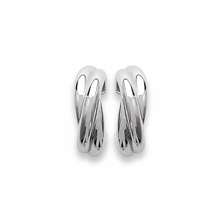 Boucles d'oreilles créoles en argent rhodié - bijouterie haillot la seyne sur mer