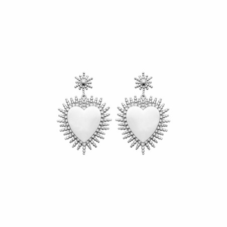 Boucles d'oreilles cœur en argent rhodié - bijouterie haillot la seyne sur mer