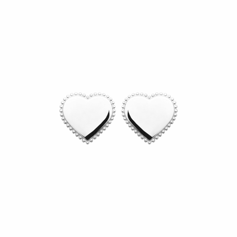 Boucles d'oreilles cœur en argent rhodié - bijouterie haillot la seyne sur mer