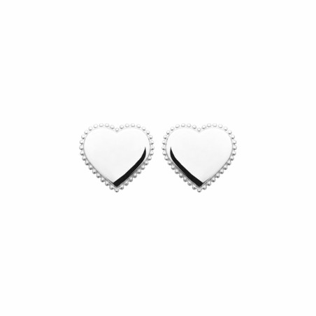 Boucles d'oreilles cœur en argent rhodié - bijouterie haillot la seyne sur mer