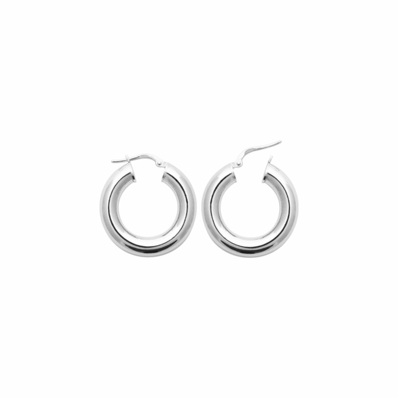 Boucles d'oreilles créoles en argent rhodié - bijouterie haillot la seyne sur mer