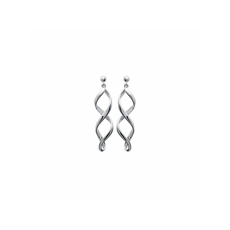 Boucles d'oreilles tortille en argent rhodié - bijouterie haillot la seyne sur mer