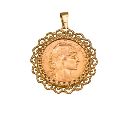Pendentif Médaille 20 FRS Or 18k