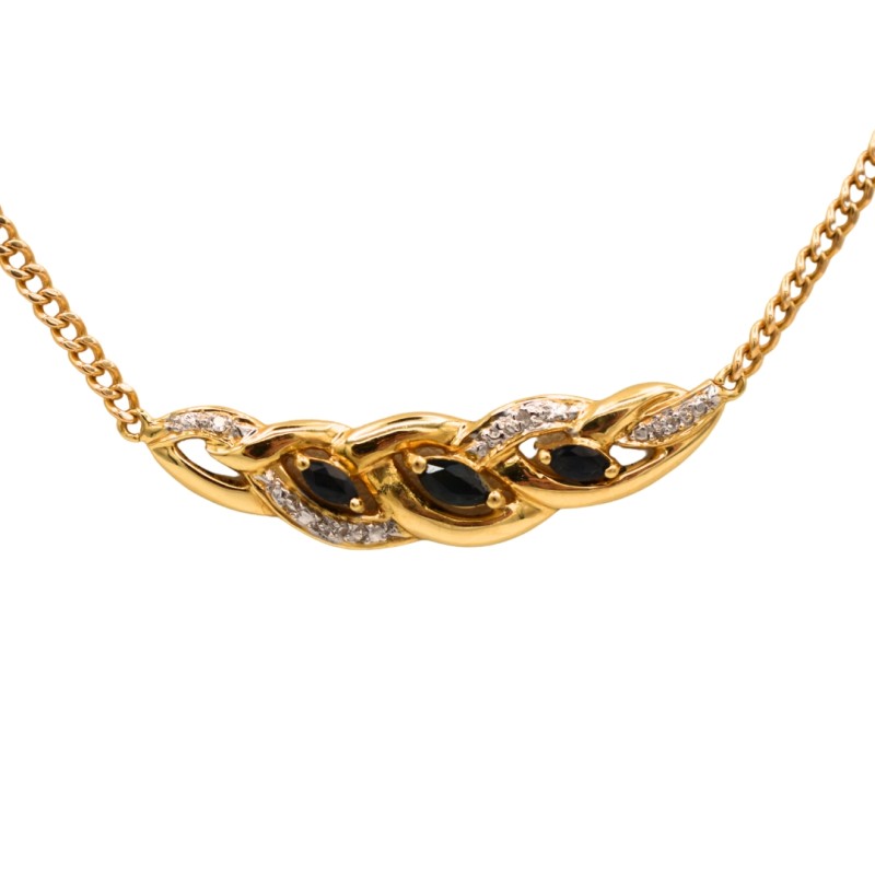 Collier Saphir Or jaune 18k