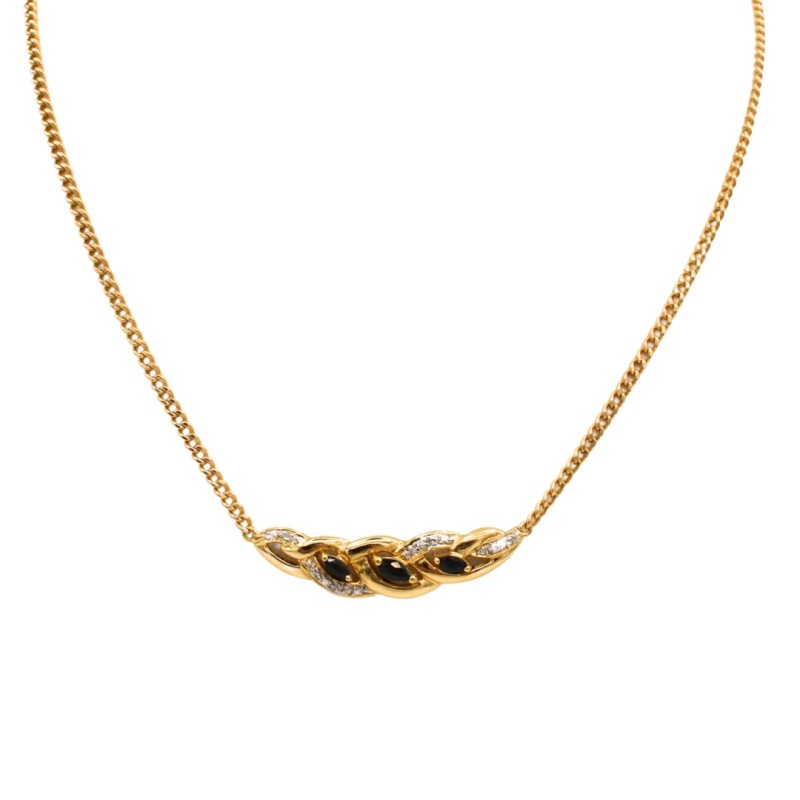 Collier Saphir Or jaune 18k