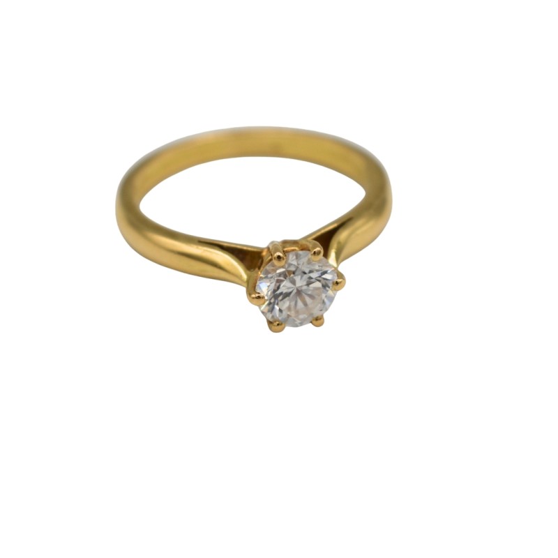 Solitaire diamant Or jaune 18k - Bijouterie Haillot La Seyne Sur Mer 83