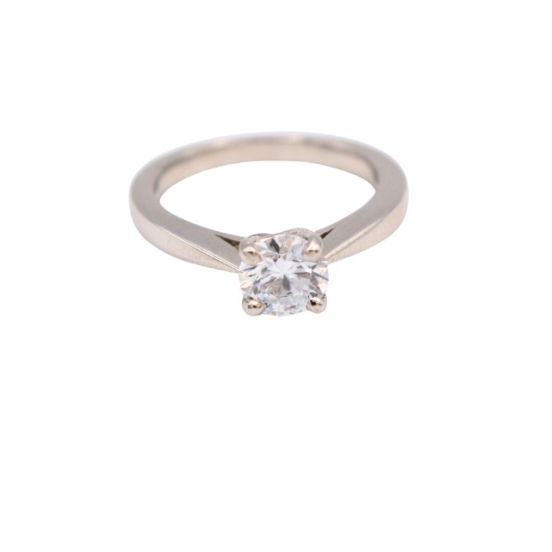 Bague de fiancaille en or blanc et diamant de synthese - bijouterie haillot la seyne sur mer