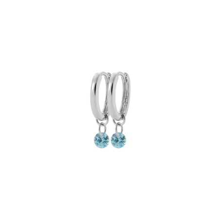Boucles d'oreilles créoles en argent rhodié et oxydes de zirconium - bijouterie haillot la seyne sur mer