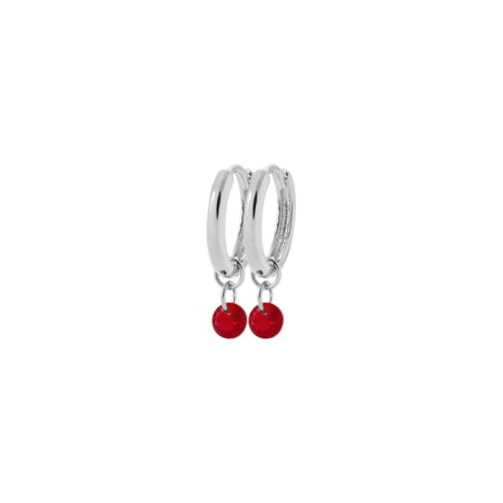 Boucles d'oreilles créoles en argent rhodié et pierres synthétiques - bijouterie haillot la seyne sur mer