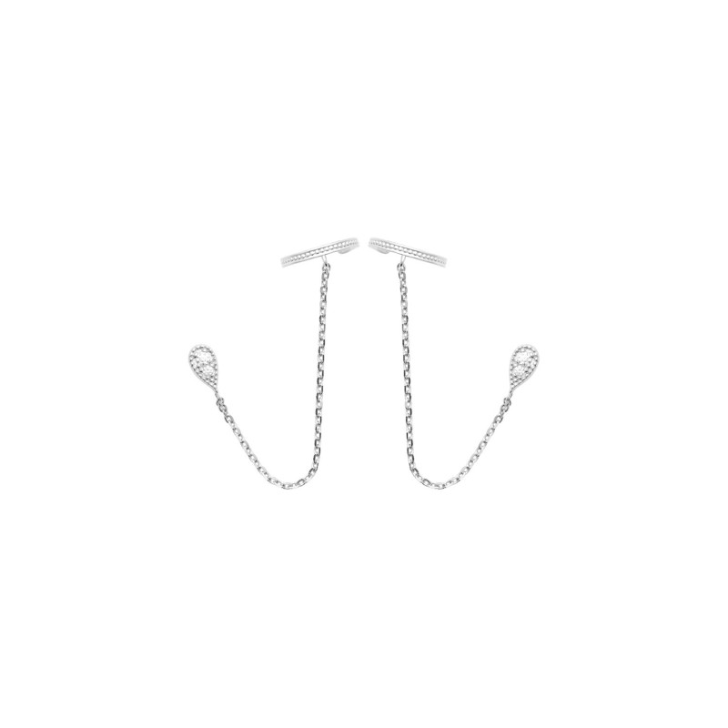 Boucles d'oreilles en argent rhodié et oxydes de zirconium - bijouterie haillot la seyne sur mer