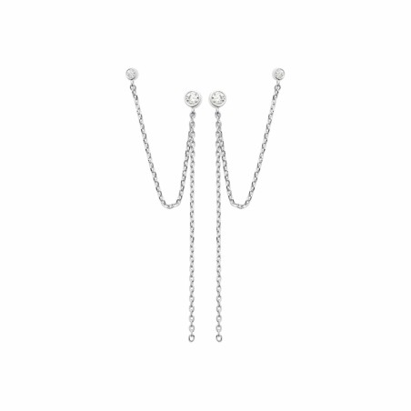Boucles d'oreilles en argent rhodié et oxydes de zirconium - bijouterie haillot la seyne sur mer
