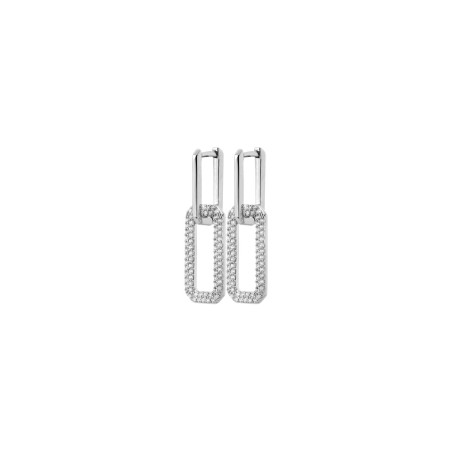 Boucles d'oreilles en argent rhodié et oxydes de zirconium - bijouterie haillot la seyne sur mer