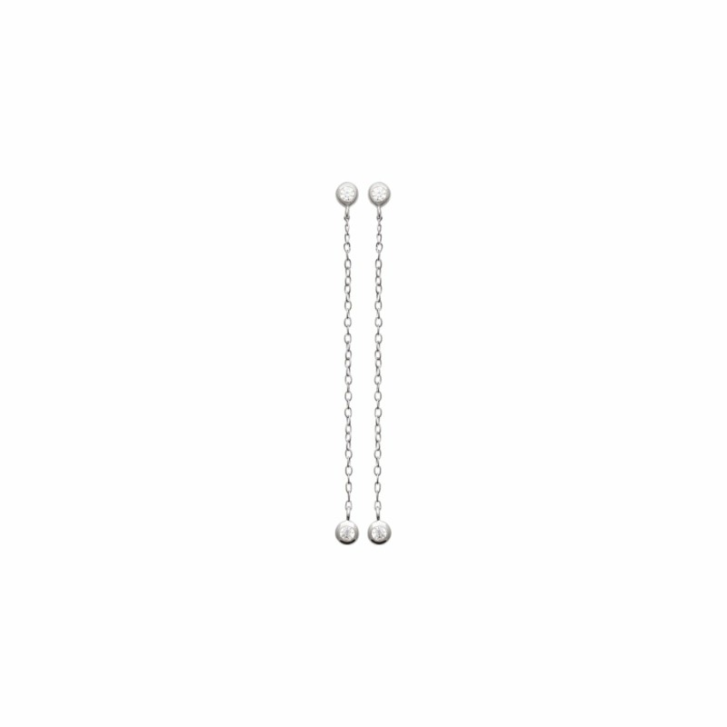 Boucles d'oreilles en argent rhodié et oxydes de zirconium - bijouterie haillot la seyne sur mer