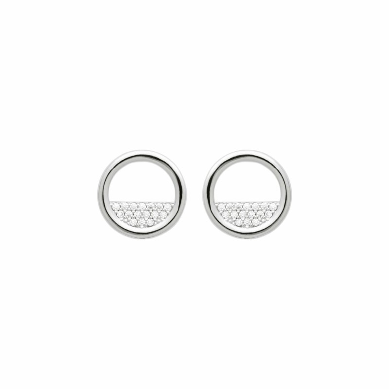 Boucles d'oreilles en argent rhodié et oxydes de zirconium - bijouterie haillot la seyne sur mer