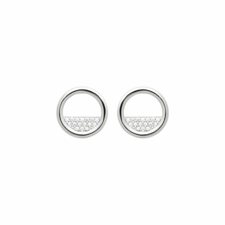 Boucles d'oreilles en argent rhodié et oxydes de zirconium - bijouterie haillot la seyne sur mer