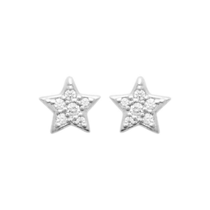 Boucles d'oreilles en argent rhodié et oxydes de zirconium - bijouterie haillot la seyne sur mer