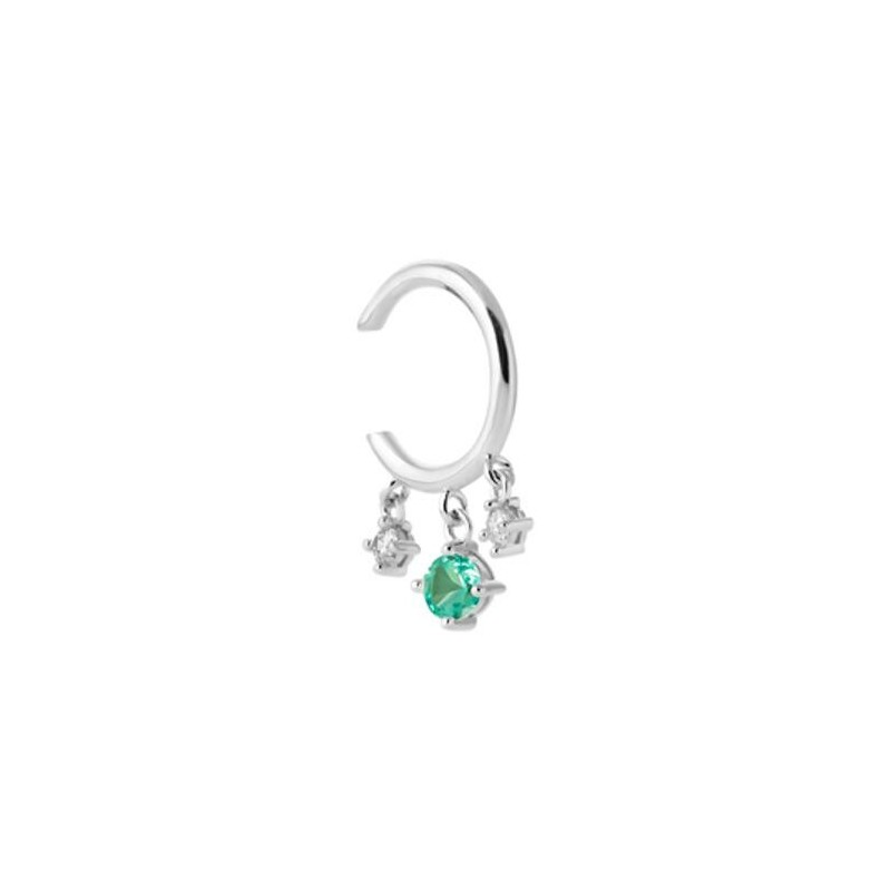Mono boucle d'oreille en argent rhodié et oxyde de zirconium - bijouterie haillot la seyne sur mer
